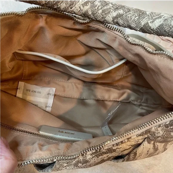 Jason Wu Dylan Woven Ivory Lizard Print camo Shoulder Bag Purse Handbag NWT $138 - Picture 13 of 13